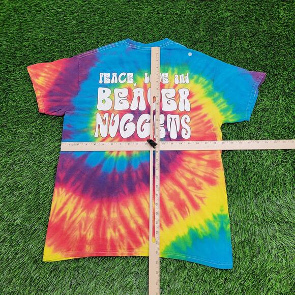 Vintage Y2K Buc-ee the Beaver Tie-Dye Shirt Medium 19x25 Cotton Red Yellow Blue - Picture 9 of 11